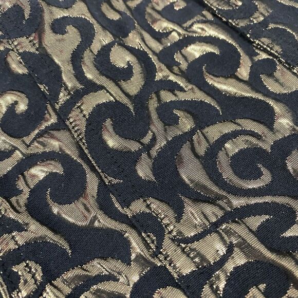 Chicos Blazer Womens Size 2 US 12 Gold Foil Party Holiday Work Office Jacket - Picture 16 of 16